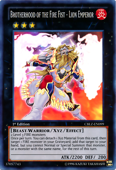 Brotherhood of the Fire Fist - Lion Emperor [CBLZ-EN099] Super Rare | Good Games Adelaide SA