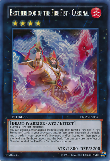 Brotherhood of the Fire Fist - Cardinal [LTGY-EN054] Secret Rare | Good Games Adelaide SA