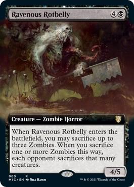 Ravenous Rotbelly Extended Art 60 (Commander: Innistrad: Midnight Hunt)  | Good Games Adelaide SA