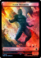 Alien // Alien Warrior Double-Sided Token (Surge Foil) [Doctor Who Tokens] | Good Games Adelaide SA