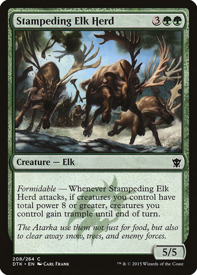 Stampeding Elk Herd 208 (Dragons of Tarkir)  - Foil | Good Games Adelaide SA