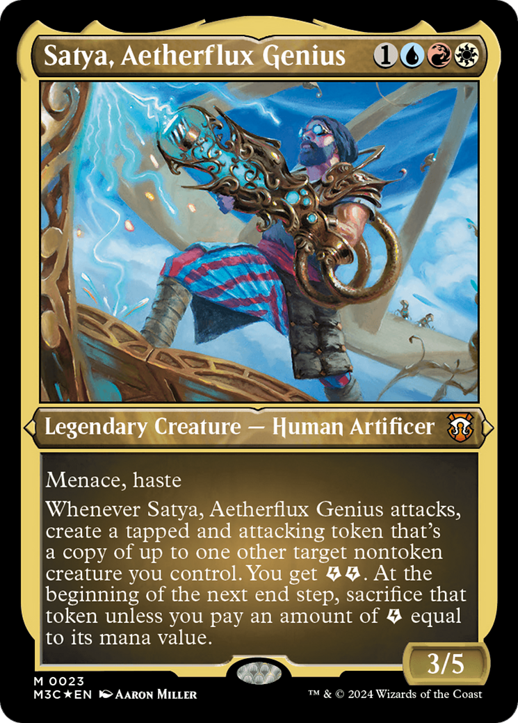 Satya, Aetherflux Genius (Foil Etched) [Modern Horizons 3 Commander] | Good Games Adelaide SA