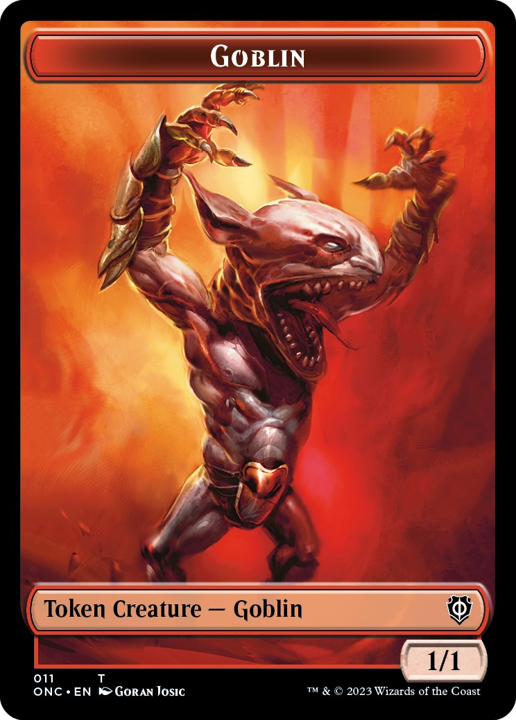 Rebel // Goblin Double-Sided Token [Phyrexia: All Will Be One Commander Tokens] | Good Games Adelaide SA