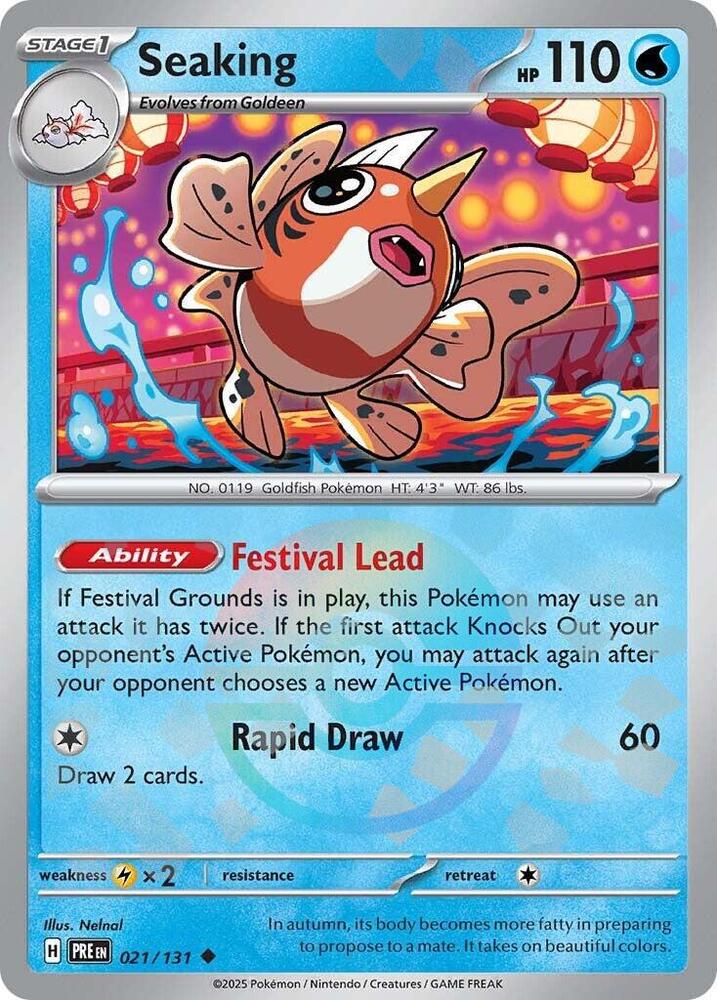Seaking Poke Ball Pattern 021/131 (SV: Prismatic Evolutions)  - Poke Ball Holofoil | Good Games Adelaide SA