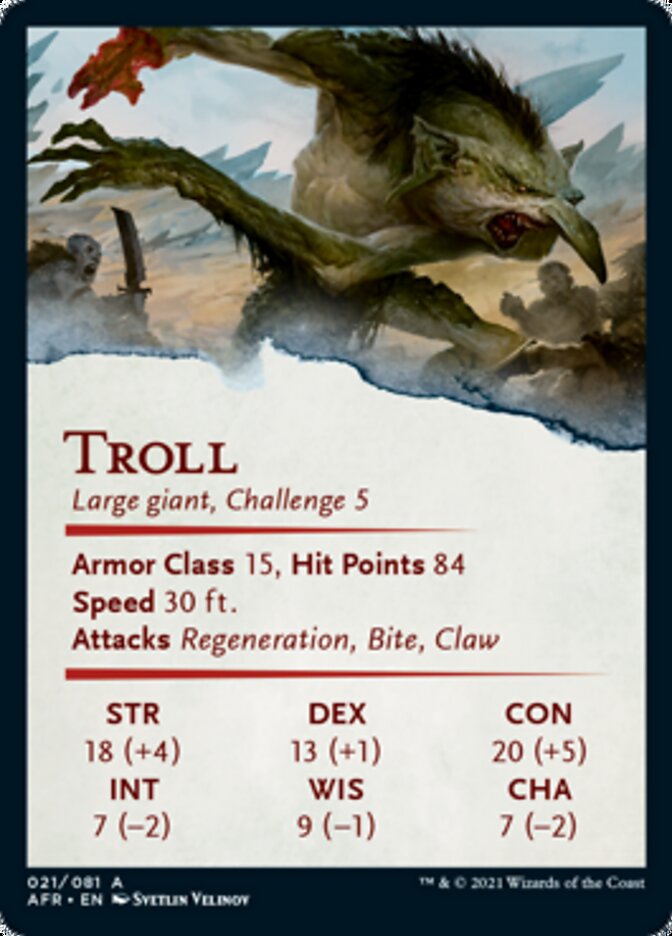 Troll Art Card (Gold-Stamped Signature) [Dungeons & Dragons: Adventures in the Forgotten Realms Art Series] | Good Games Adelaide SA