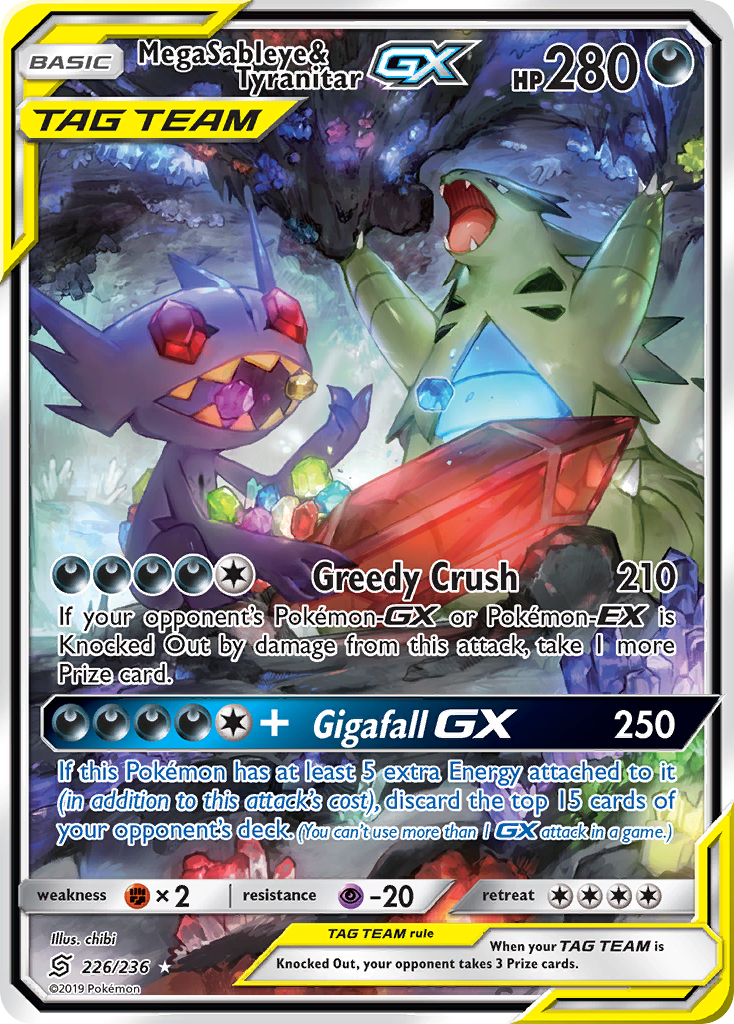 Mega Sableye & Tyranitar GX (226/236) [Sun & Moon: Unified Minds] | Good Games Adelaide SA