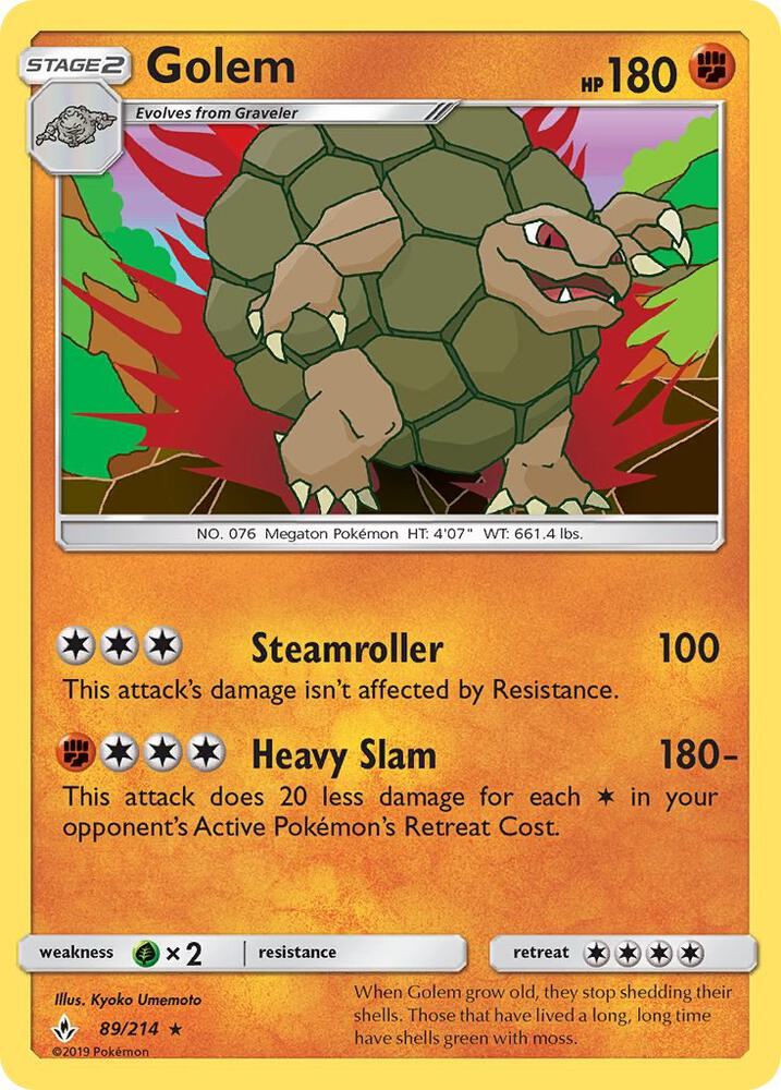 Golem 89/214 (SM - Unbroken Bonds)  - Holofoil | Good Games Adelaide SA