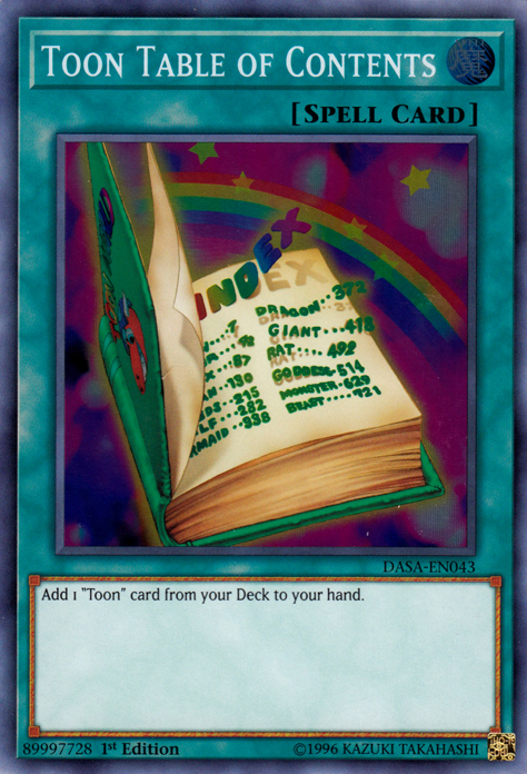Toon Table of Contents [DASA-EN043] Super Rare | Good Games Adelaide SA