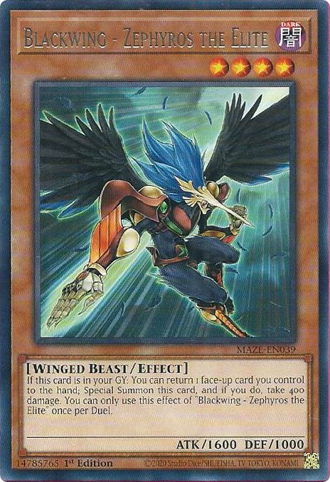 Blackwing - Zephyros the Elite [MAZE-EN039] Rare | Good Games Adelaide SA