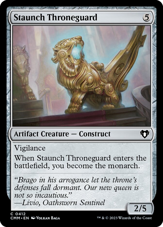 Staunch Throneguard 412 (Commander Masters)  - Foil | Good Games Adelaide SA