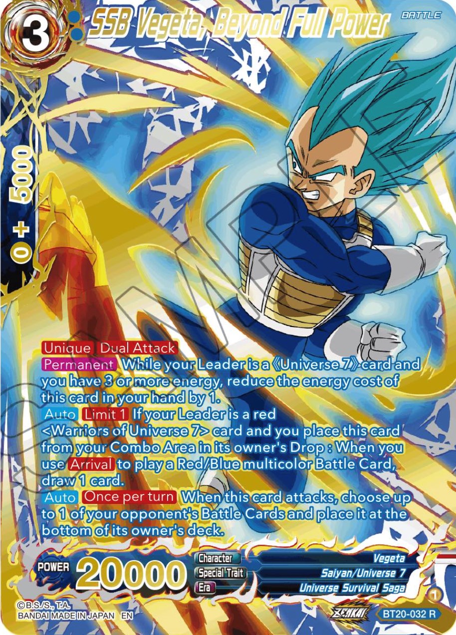 SSB Vegeta, Beyond Full Power (Gold-Stamped) (BT20-032) [Power Absorbed] | Good Games Adelaide SA