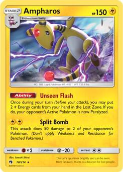 Ampharos 78 214 SM Lost Thunder 078/214 (Deck Exclusives)  | Good Games Adelaide SA