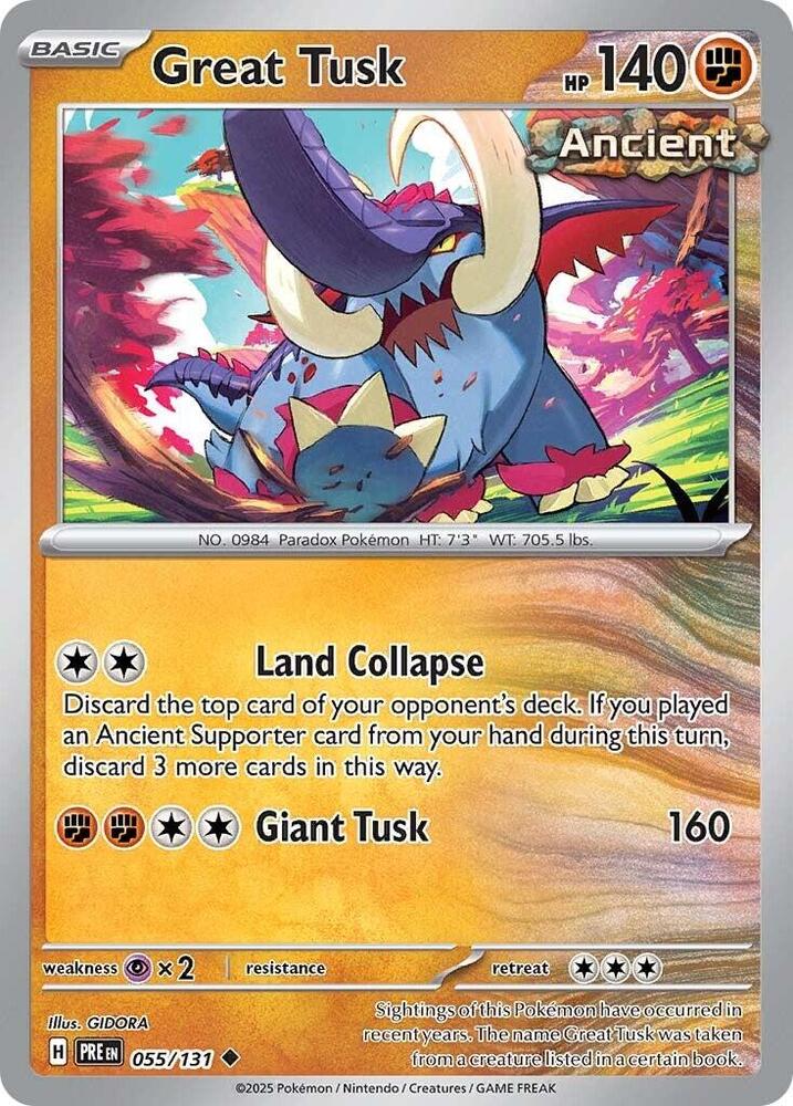 Great Tusk (055/131) [Scarlet & Violet: Prismatic Evolutions] | Good Games Adelaide SA