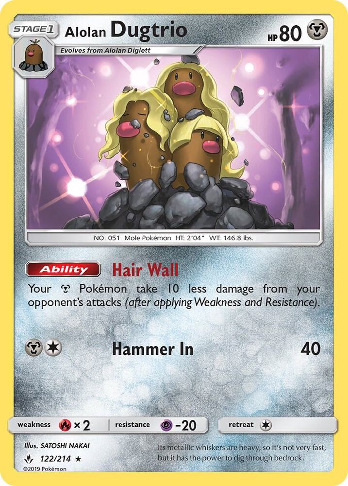 Alolan Dugtrio 122/214 (SM - Unbroken Bonds)  | Good Games Adelaide SA