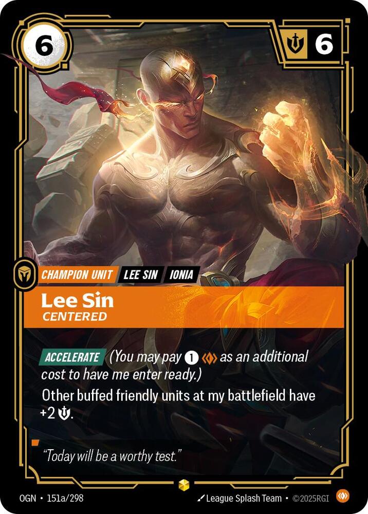 Lee Sin - Centered 151a/298 (Origins)  - Foil | Good Games Adelaide SA