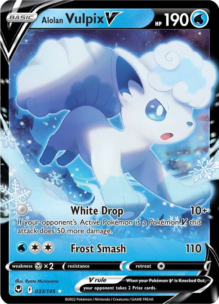 Alolan Vulpix V 033/195 (SWSH12: Silver Tempest)  - Holofoil | Good Games Adelaide SA