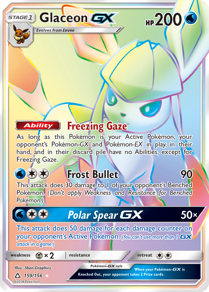 Glaceon GX (159/156) [Sun & Moon: Ultra Prism] | Good Games Adelaide SA