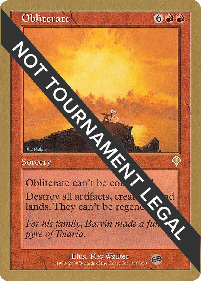 Obliterate 2001 Jan Tomcani INV SB  (World Championship Decks)  | Good Games Adelaide SA