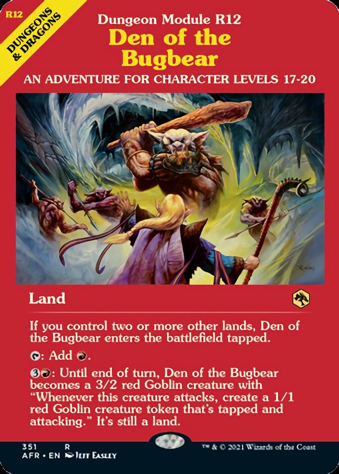 Den of the Bugbear (Dungeon Module) (Borderless) [Dungeons & Dragons: Adventures in the Forgotten Realms] | Good Games Adelaide SA