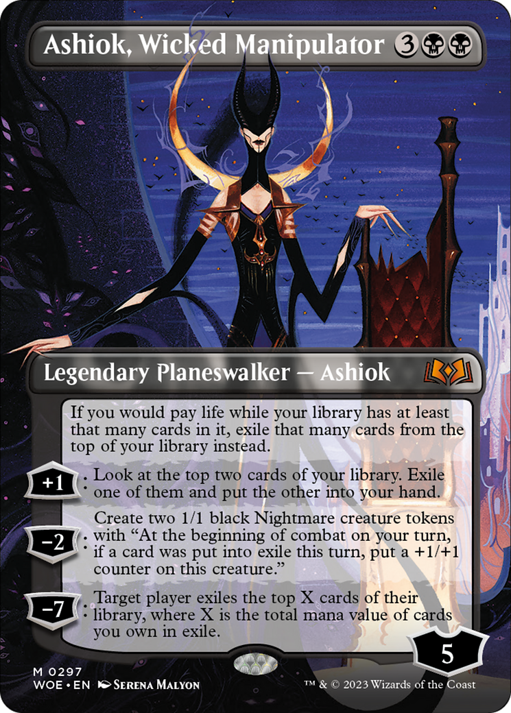 Ashiok, Wicked Manipulator (Borderless Alternate Art) [Wilds of Eldraine] | Good Games Adelaide SA