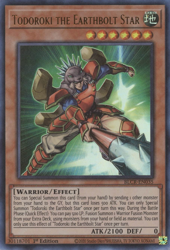 Todoroki the Earthbolt Star [BLCR-EN035] Ultra Rare | Good Games Adelaide SA