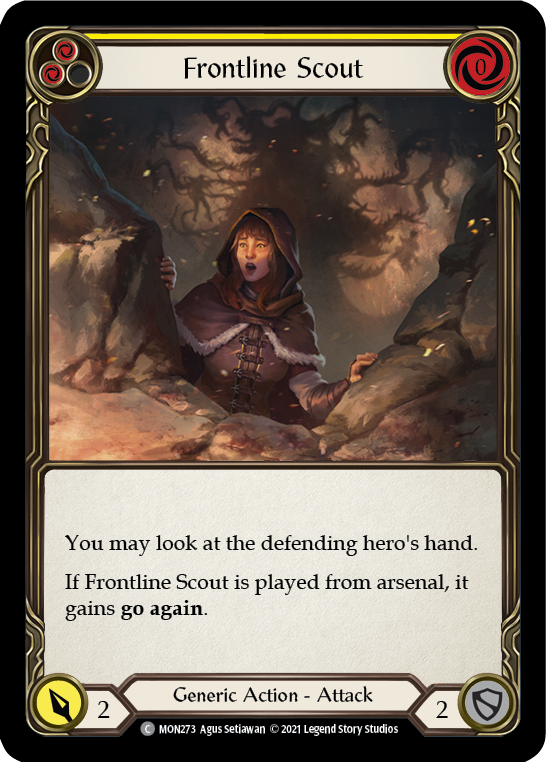 Frontline Scout (Yellow) [MON273-RF] 1st Edition Rainbow Foil | Good Games Adelaide SA