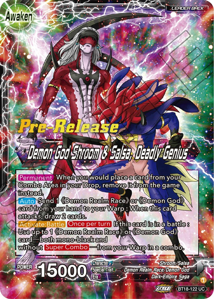 Shroom & Salsa // Demon God Shroom & Salsa, Deadly Genius (BT18-122) [Dawn of the Z-Legends Prerelease Promos] | Good Games Adelaide SA