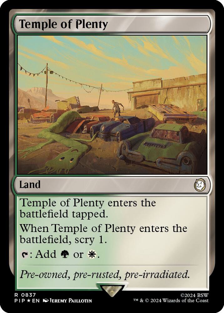 Temple of Plenty Surge Foil 837 (Universes Beyond: Fallout)  - Surge Foil | Good Games Adelaide SA