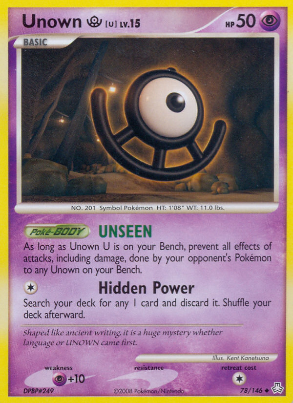 Unown U (78/146) [Diamond & Pearl: Legends Awakened] | Good Games Adelaide SA