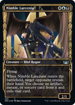 Nimble Larcenist Gilded Foil 386 (Streets of New Capenna)  - Foil | Good Games Adelaide SA