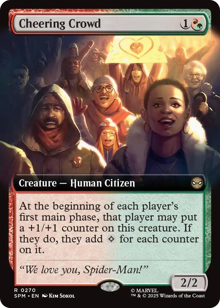 Cheering Crowd Extended Art 270 (Marvel's Spider-Man)  - Foil | Good Games Adelaide SA
