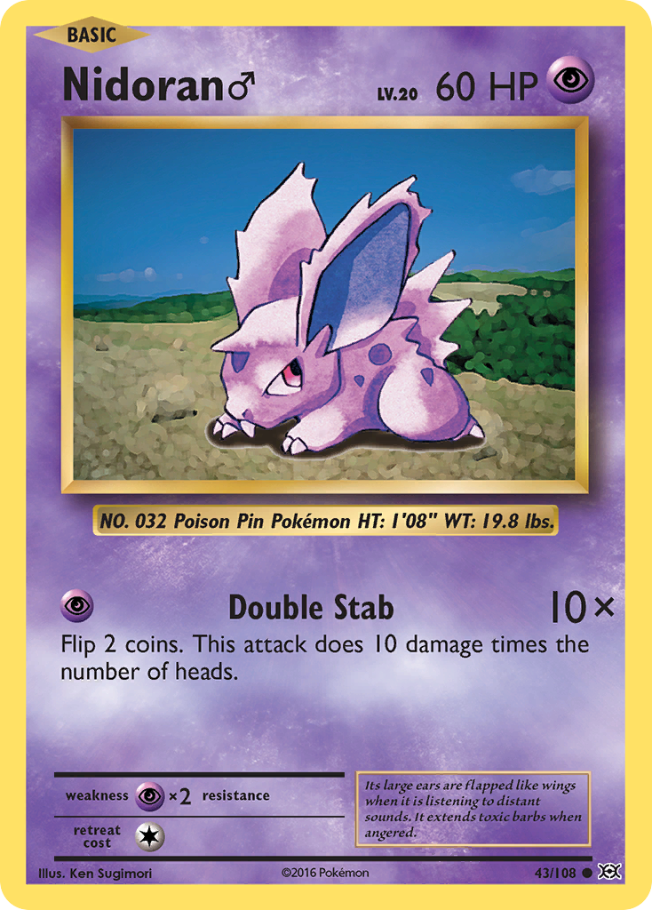 Nidoran (43/108) (Male) [XY: Evolutions] | Good Games Adelaide SA