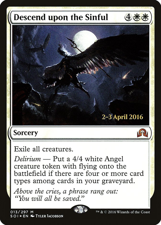 Descend upon the Sinful [Shadows over Innistrad Promos] | Good Games Adelaide SA