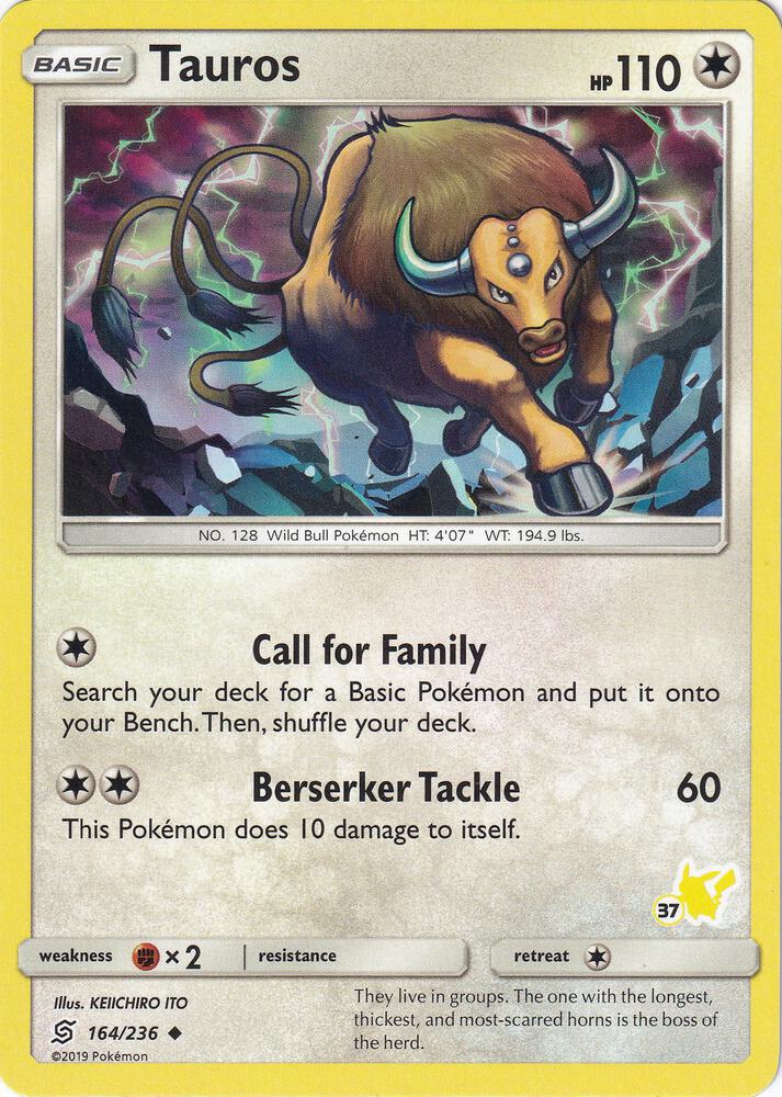 Tauros 164 236 37 Pikachu Stamped 164/236 (Battle Academy)  | Good Games Adelaide SA