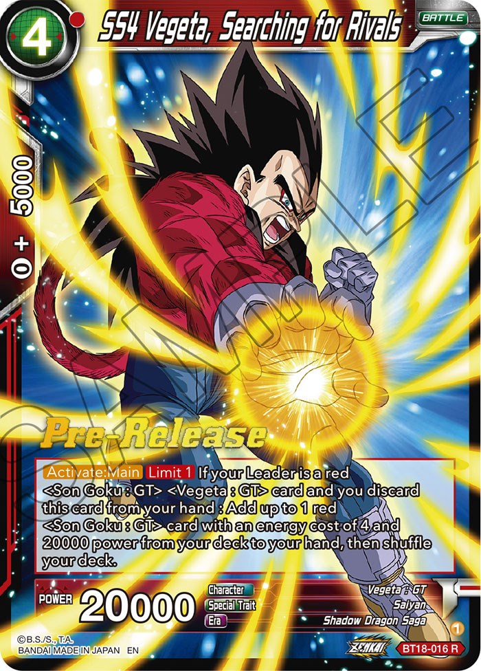 SS4 Vegeta, Searching for Rivals (BT18-016) [Dawn of the Z-Legends Prerelease Promos] | Good Games Adelaide SA