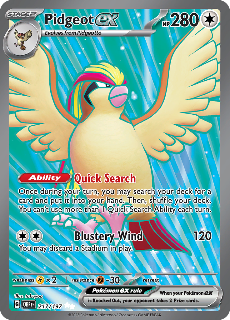 Pidgeot ex (217/197) [Scarlet & Violet: Obsidian Flames] | Good Games Adelaide SA