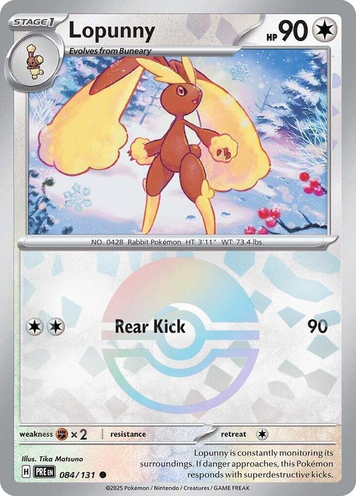 Lopunny (084/131) (Poke Ball Pattern) [Scarlet & Violet: Prismatic Evolutions] | Good Games Adelaide SA