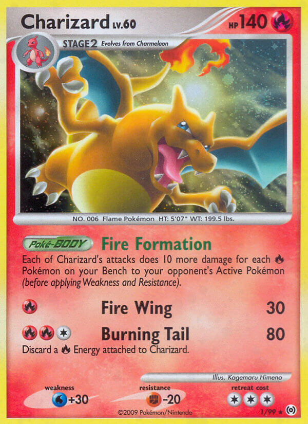 Charizard (1/99) (Cracked Ice Holo) [Platinum: Arceus] | Good Games Adelaide SA