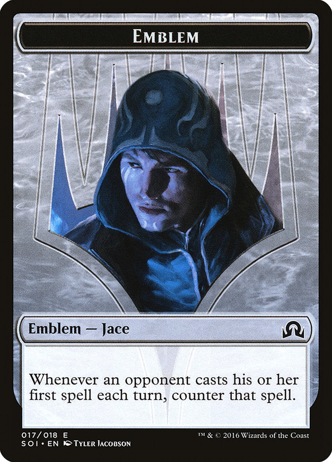 Emblem - Jace, Unraveler of Secrets [Shadows over Innistrad Tokens] | Good Games Adelaide SA