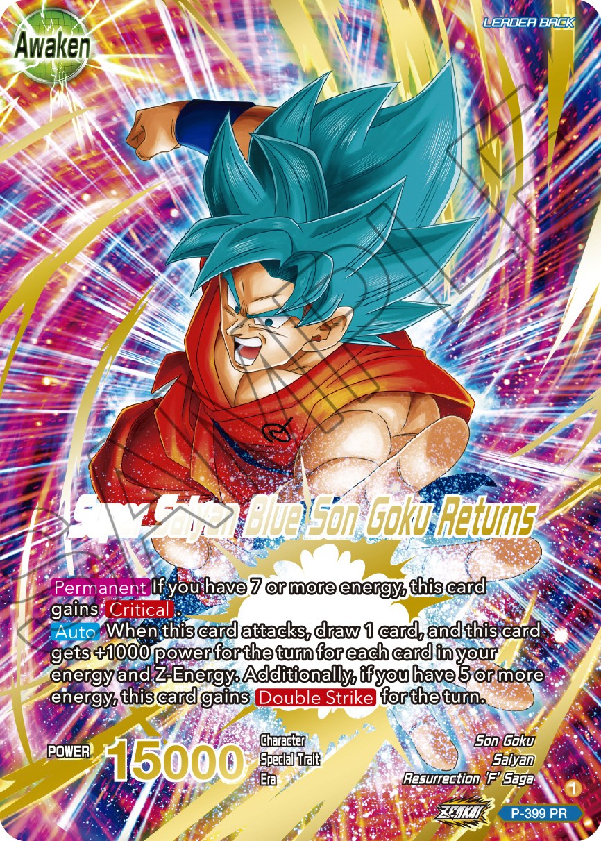 Son Goku // Super Saiyan Blue Son Goku Returns (Gold-Stamped) (P-399) [Promotion Cards] | Good Games Adelaide SA
