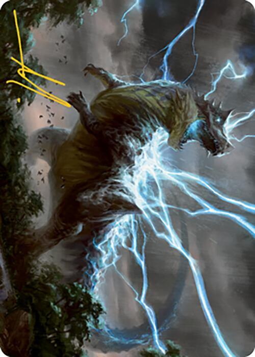 Thrasta Tempests Roar Art Card 41 81 Gold Stamped Signature 41 (Art Series: Modern Horizons 2)  | Good Games Adelaide SA