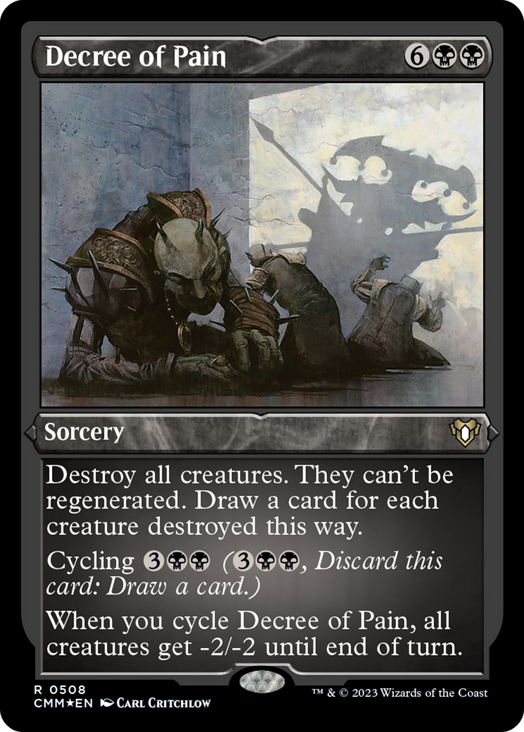 Decree of Pain (Foil Etched) [Commander Masters] | Good Games Adelaide SA