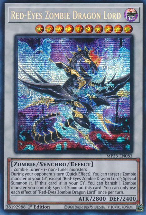 Red-Eyes Zombie Dragon Lord [MP23-EN083] Prismatic Secret Rare | Good Games Adelaide SA