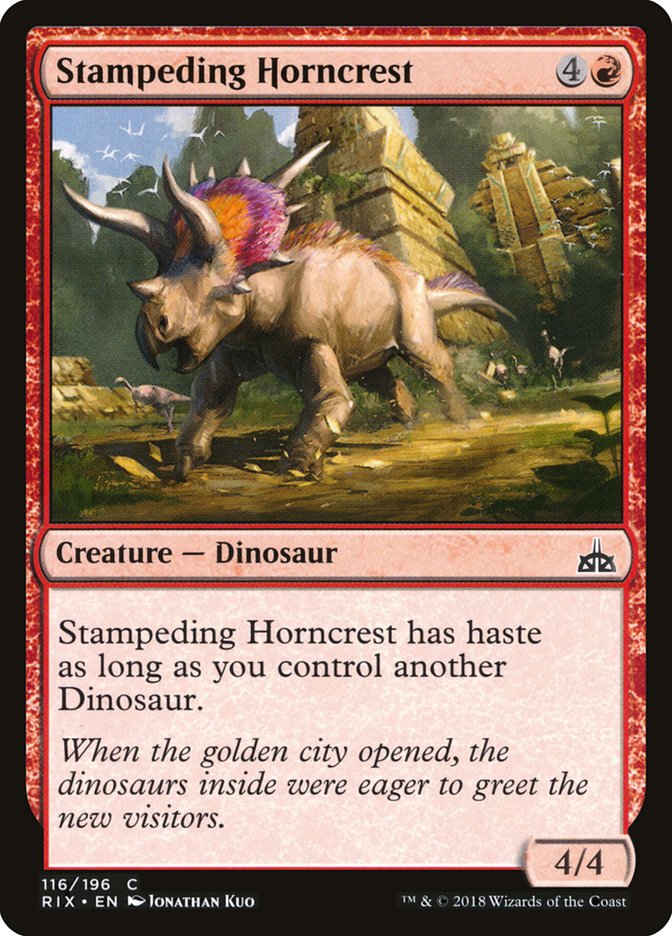 Stampeding Horncrest 116 (Rivals of Ixalan)  - Foil | Good Games Adelaide SA
