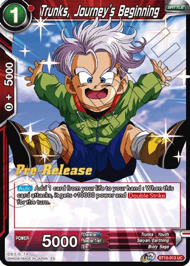 Trunks, Journey's Beginning (BT15-013) [Saiyan Showdown Prerelease Promos] | Good Games Adelaide SA