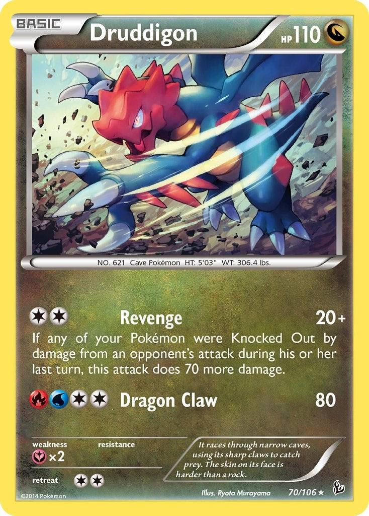 Druddigon (70/106) (Theme Deck Exclusive) [XY: Flashfire] | Good Games Adelaide SA