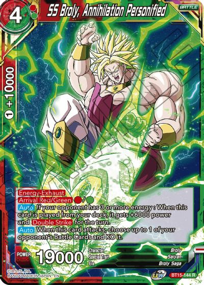 SS Broly, Annihilation Personified [BT15-144] | Good Games Adelaide SA