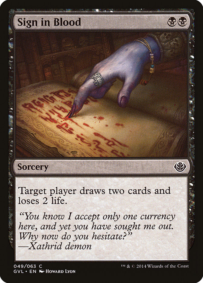 Sign in Blood (Garruk vs. Liliana) [Duel Decks Anthology] | Good Games Adelaide SA