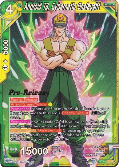 Android 13, Cybernetic Onslaught (BT14-151) [Cross Spirits Prerelease Promos] | Good Games Adelaide SA