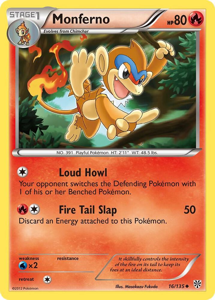 Monferno 16/135 (Plasma Storm)  - Reverse Holofoil | Good Games Adelaide SA